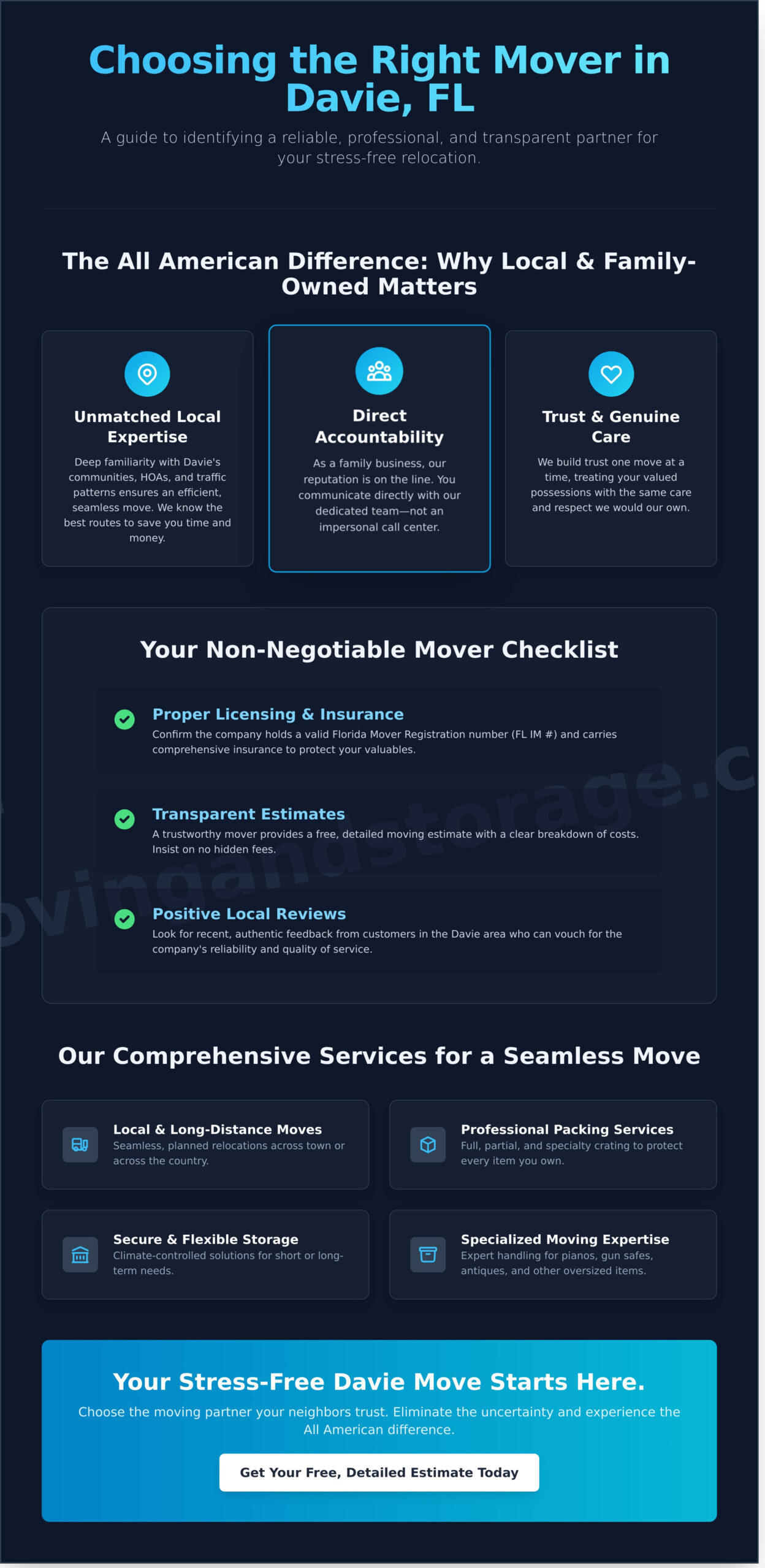 Searching Alliance Movers in Davie, FL? Discover Your Trusted Local Alternative - Infographic