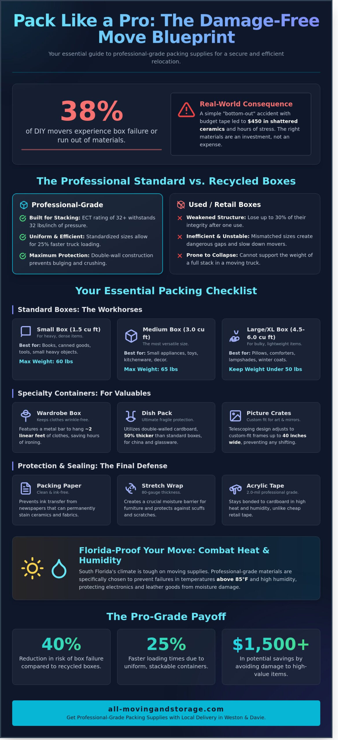 Professional Packing Supplies for Sale: The 2026 South Florida Buyer’s Guide - Infographic